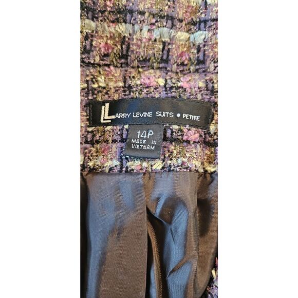 Larry Levine Womens 14/P Blazer Short Tweed Jacket Colorful Boucle Career - Picture 6 of 7